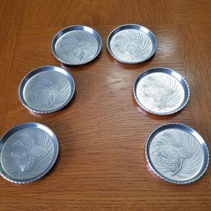 6 Vintage Everlast Aluminum Coasters